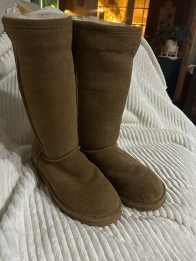 BearPaw Tall Winter Boots in Brown Suede